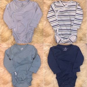 Lot of 4 GUC H&M basic kimono l/s onesies